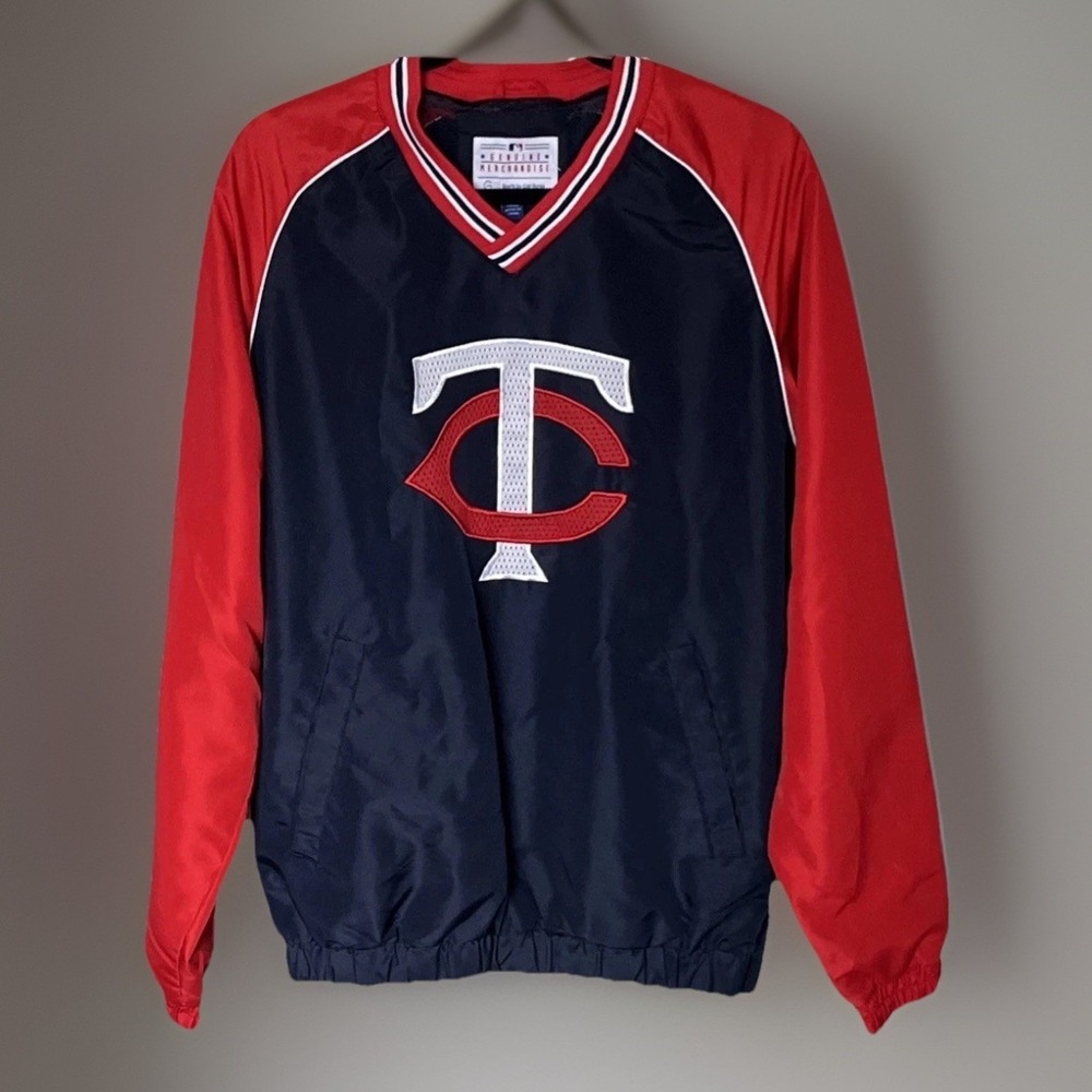 Vintage Minnesota Twins MLB Pullover Jacket Men's M V-neck Lined Embroidered